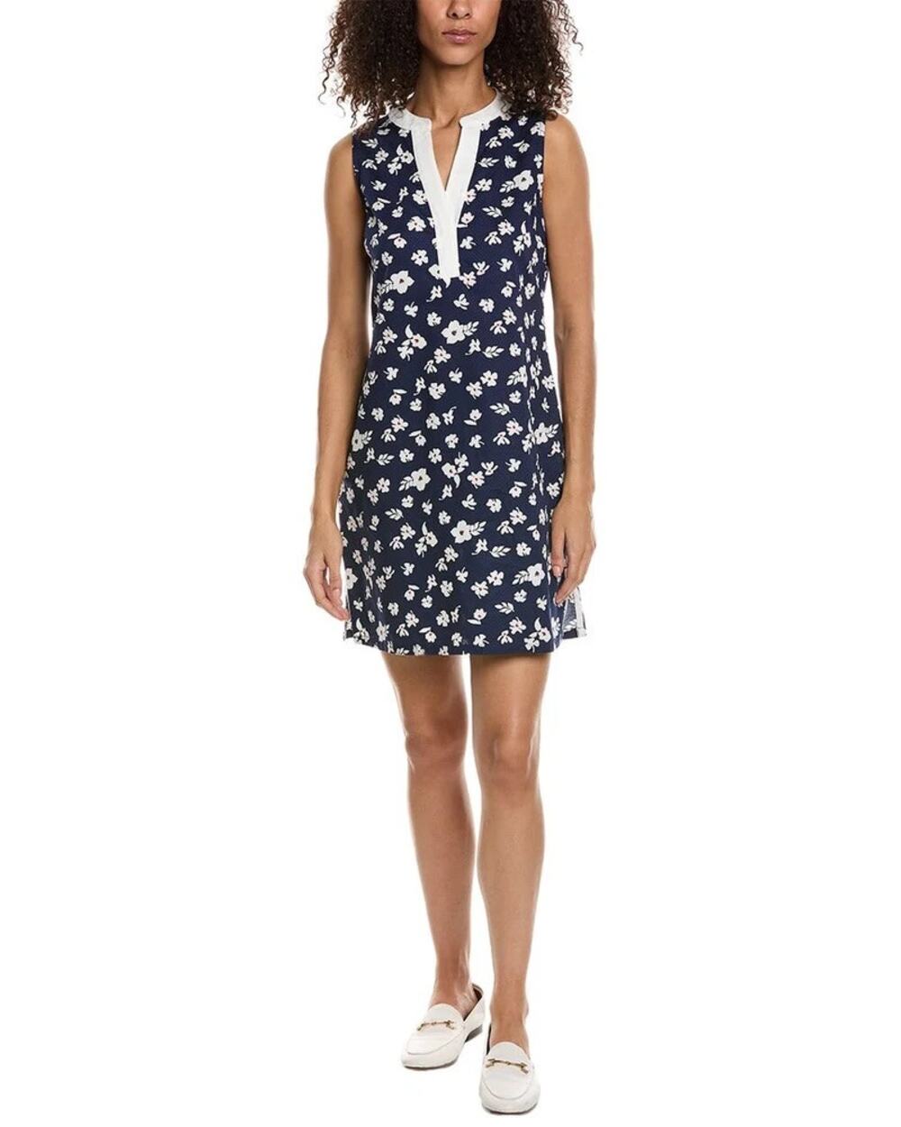 Duffield Lane Bridgeport Shift Dress in Navy Blue Floral size Small NEW